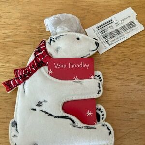 Vera Bradley Beary Merry Gift Card Holder Charm Polar Bear Keychain - NWT